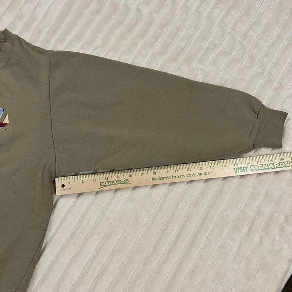 Large Khaki/Tan Light House Nautical Print Graphic Sweat Shirt - Picture 4 of 7